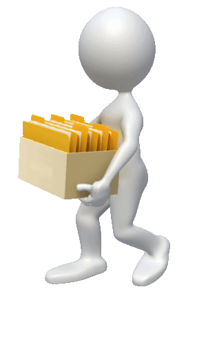 porter une caisse de documents